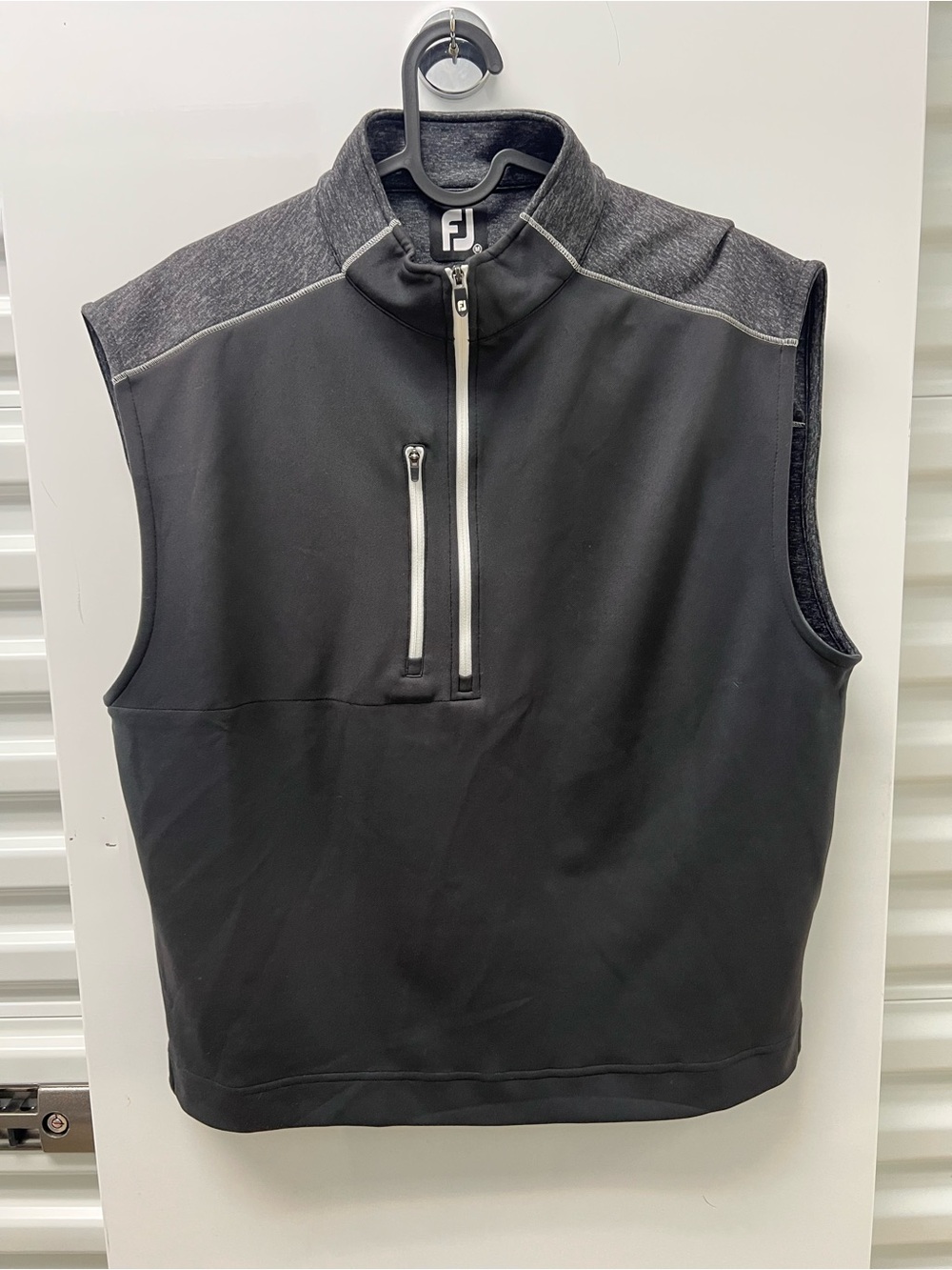 FootJoy Black/Heather Grey Half-Zip Vest
